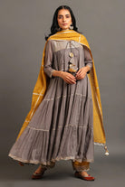 Grey Shama Kurta Pants Set - CiceroniKurta Set, Festive WearOmaana