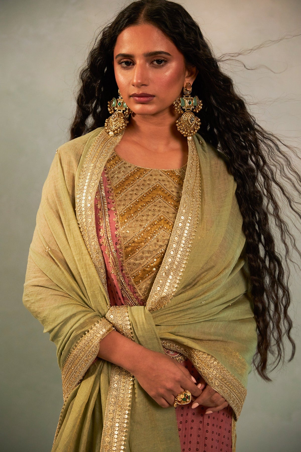 Gulabi Ghoomar Embroidered Dupatta - CiceroniDupattaPants and Pajamas