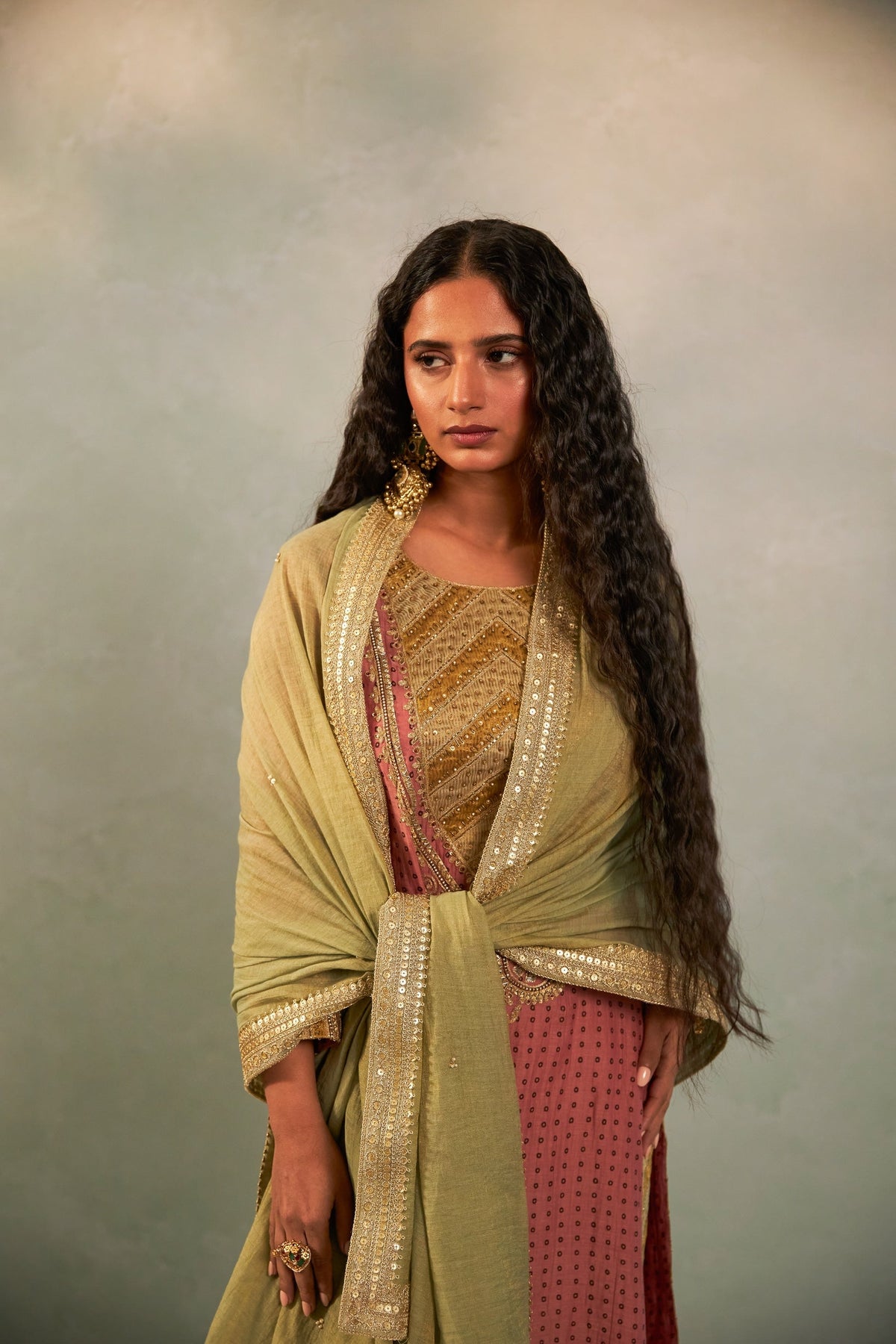 Gulabi Ghoomar Embroidered Dupatta - CiceroniDupattaPants and Pajamas