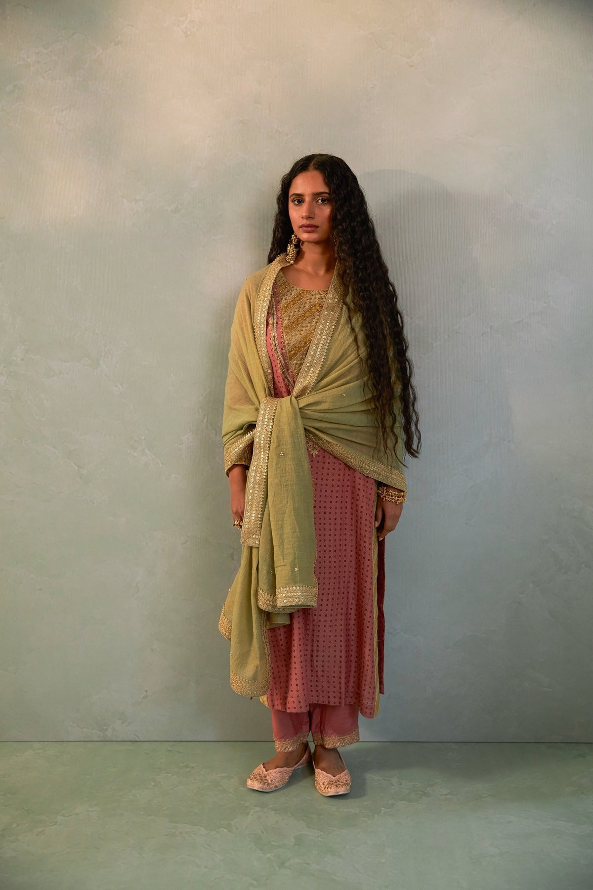 Gulabi Ghoomar Embroidered Dupatta - CiceroniDupattaPants and Pajamas