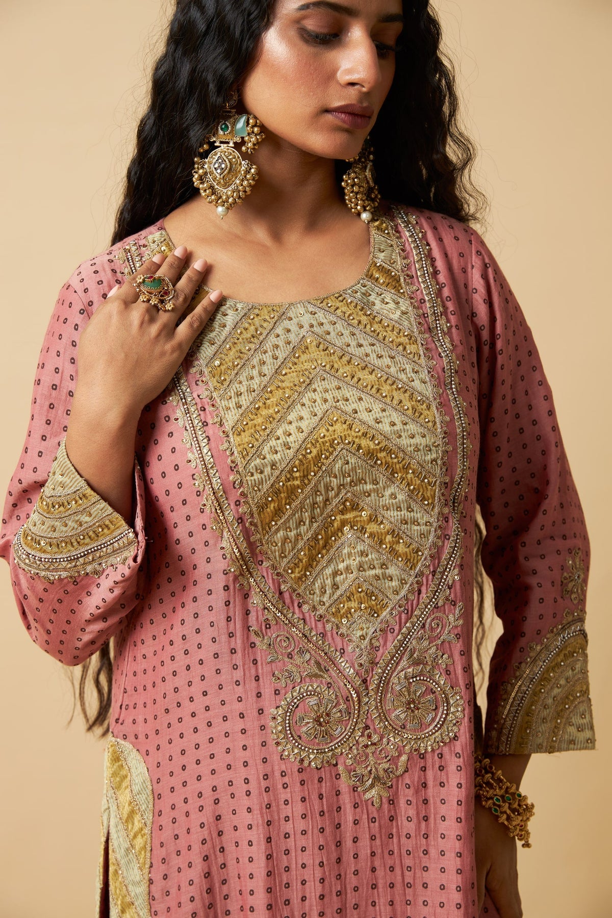 Gulabi Ghoomar Embroidered Kurta Set- Set of 2 - CiceroniKurta Set, Festive WearPants and Pajamas