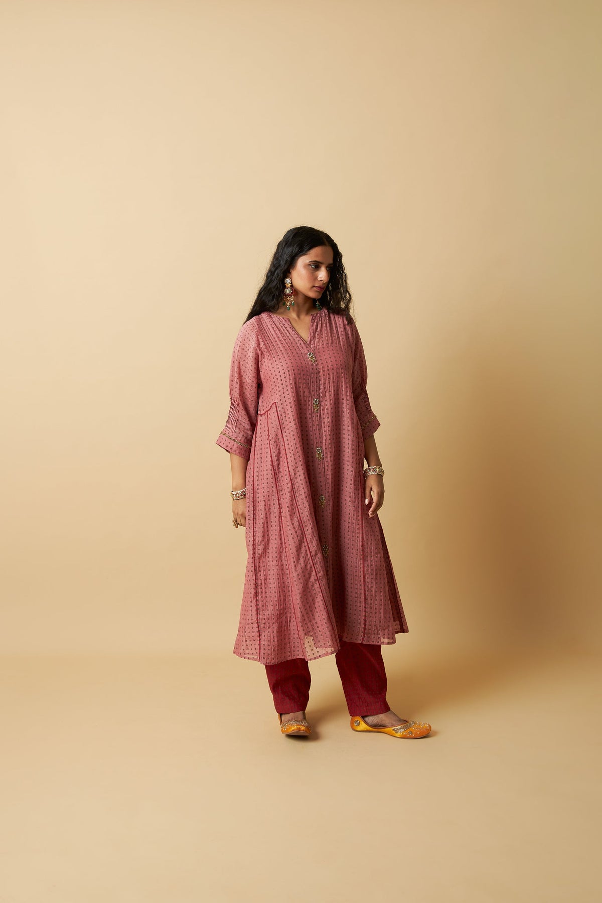 Gulabi Koyal Embroidered Co-ord Set- Set of 2 - CiceroniKurta Set, Festive WearPants and Pajamas
