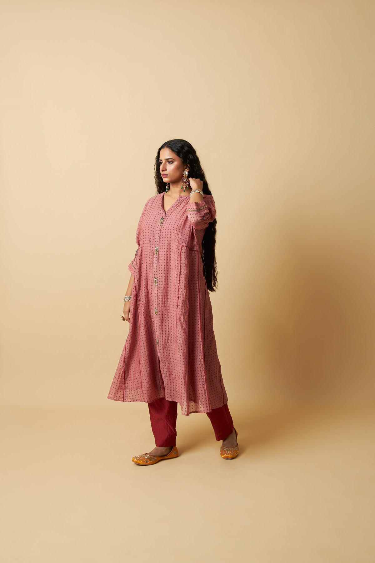 Gulabi Koyal Embroidered Co-ord Set- Set of 2 - CiceroniKurta Set, Festive WearPants and Pajamas