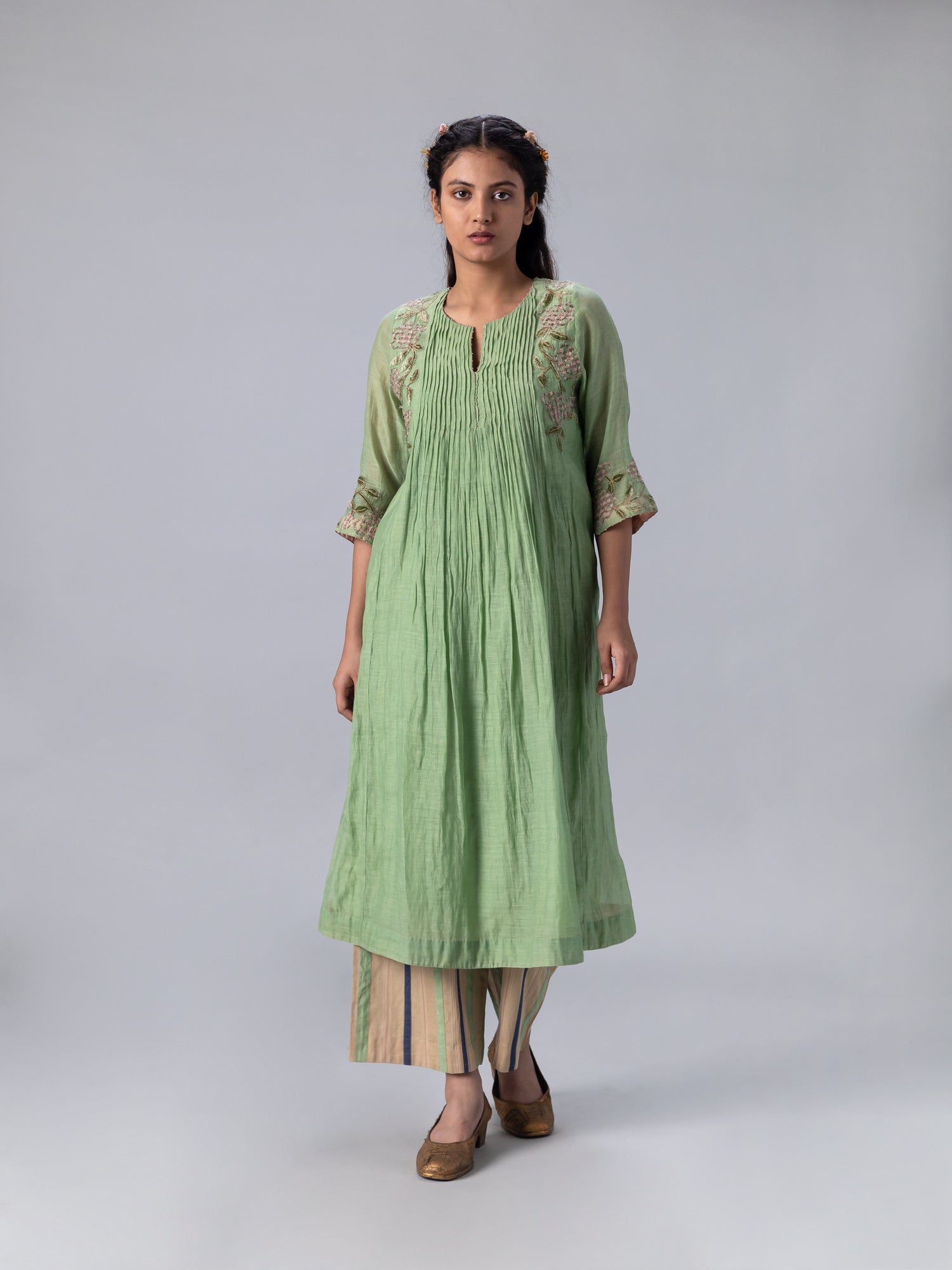 Gulmohar Green Kurta - CiceroniKurtaShades of India