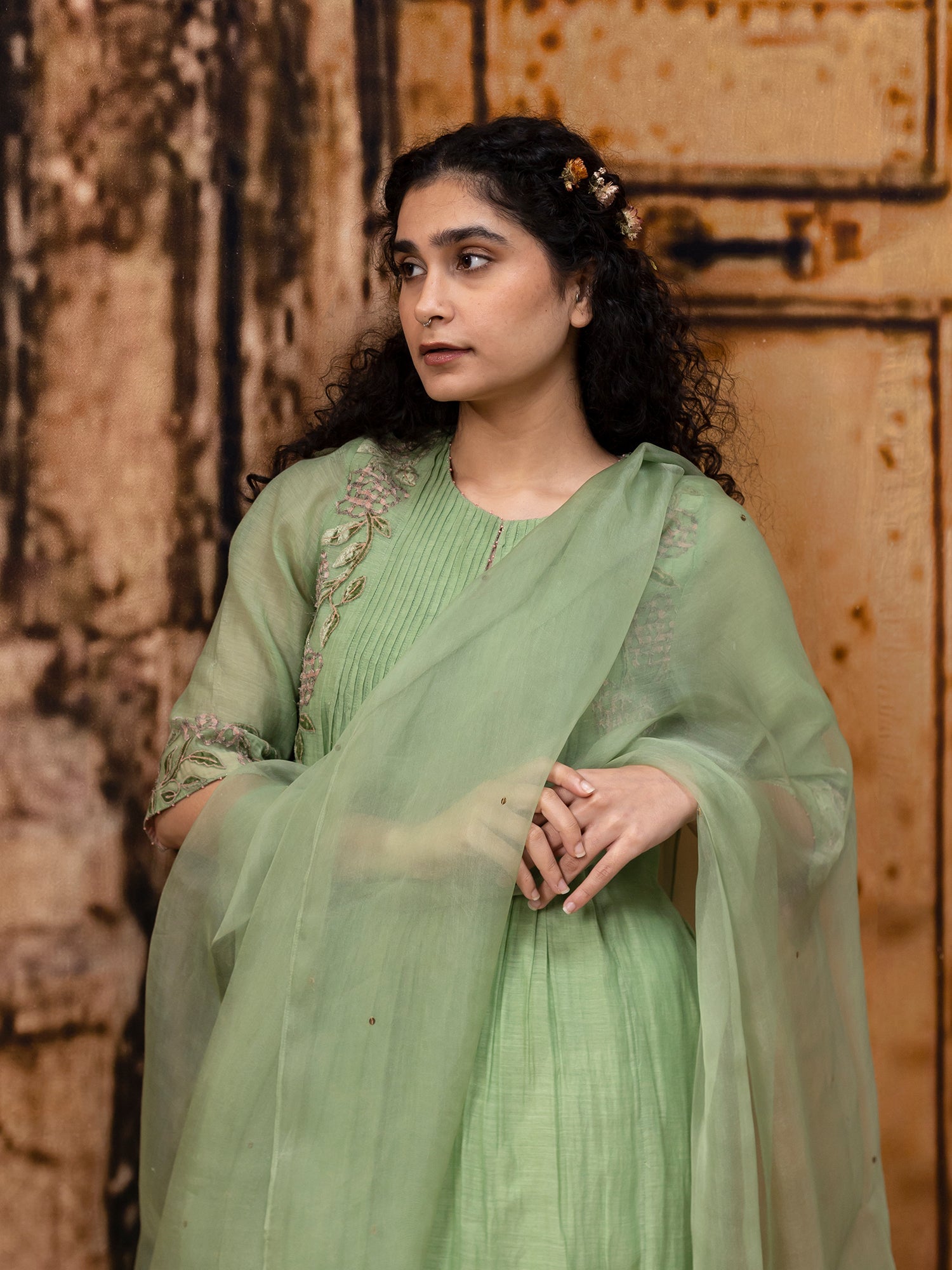 Gulmohar Green Kurta - CiceroniKurtaShades of India