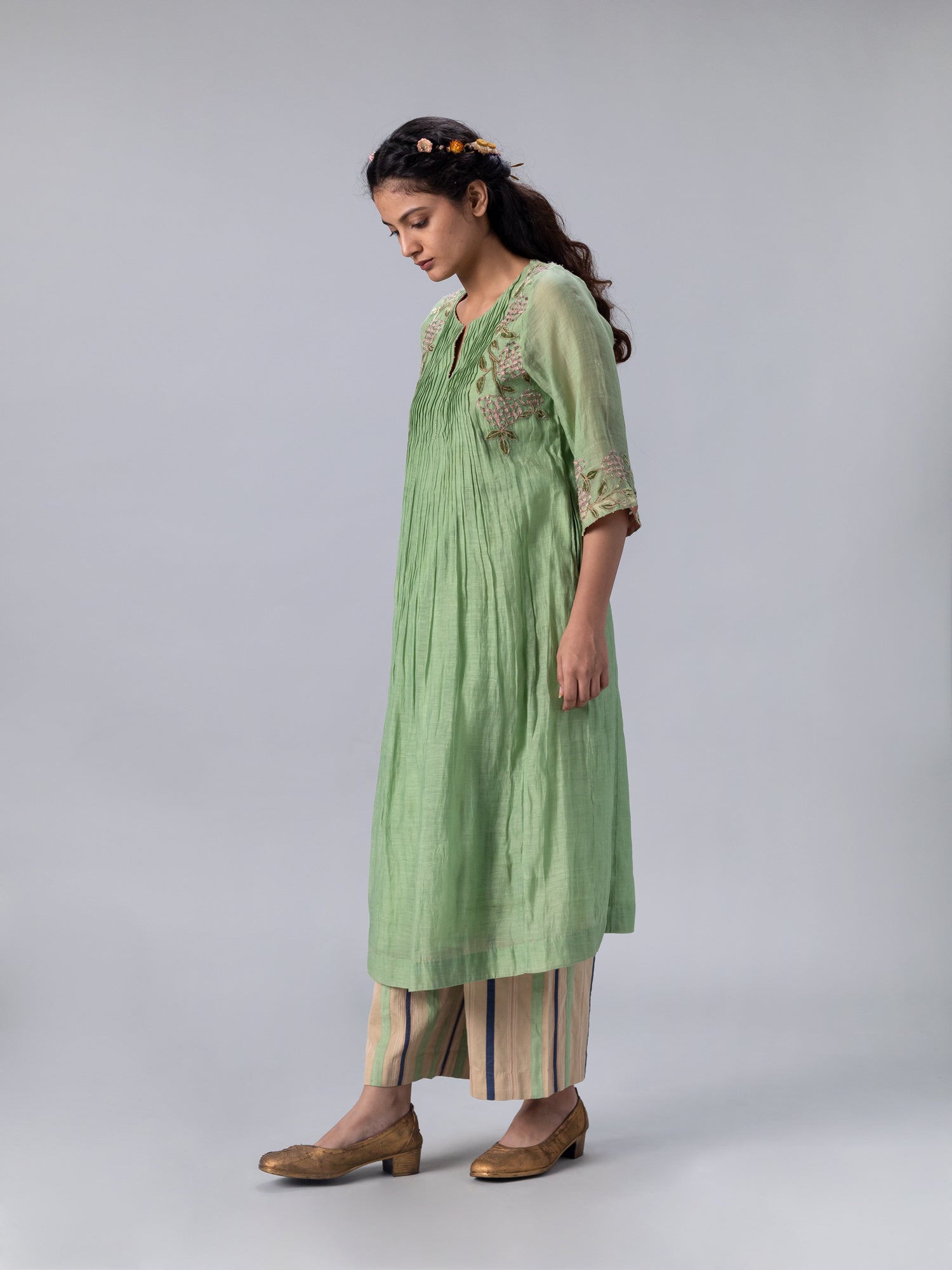 Gulmohar Green Kurta - CiceroniKurtaShades of India