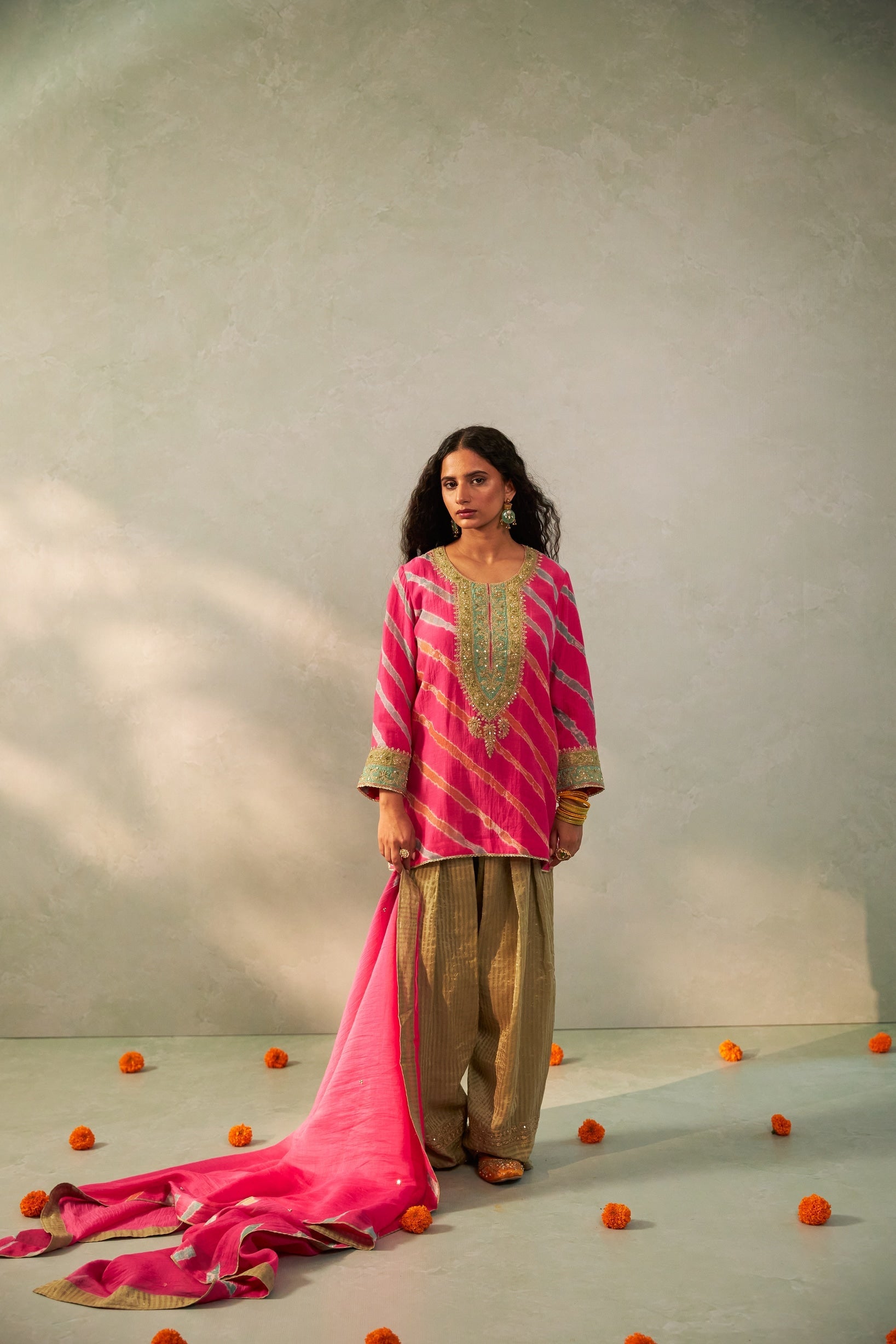 Gulnaar Gulabi Embroidered Dupatta - CiceroniDupattaPants and Pajamas