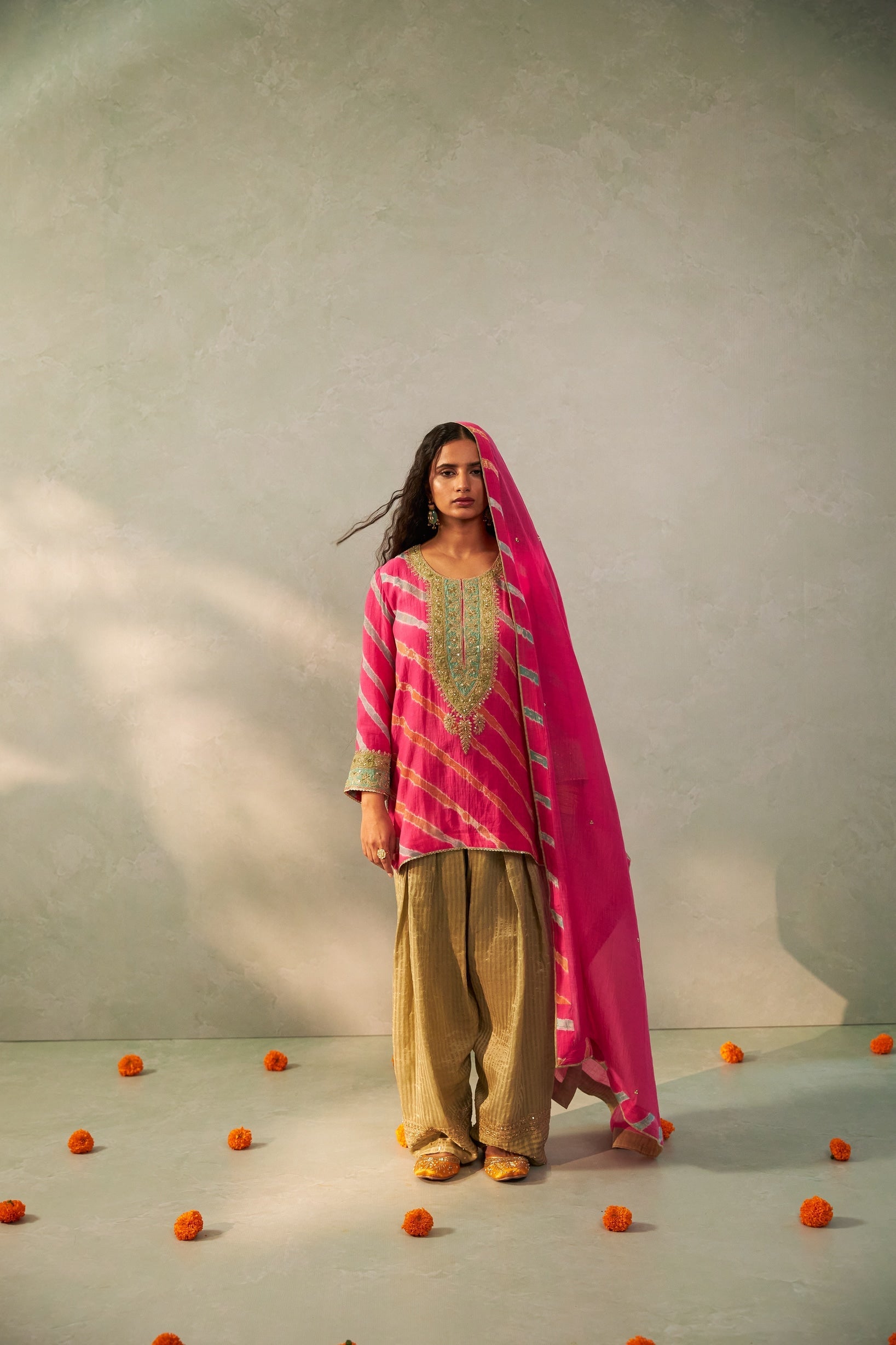 Gulnaar Gulabi Embroidered Dupatta - CiceroniDupattaPants and Pajamas