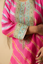 Gulnaar Gulabi Embroidered Kurta Set- Set of 3 - CiceroniKurta Set, Festive WearPants and Pajamas