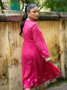 Gulnaar Pink Khadi Jamdani Handwoven Pure Cotton Dress - CiceroniDressesSutra Art of Clothing