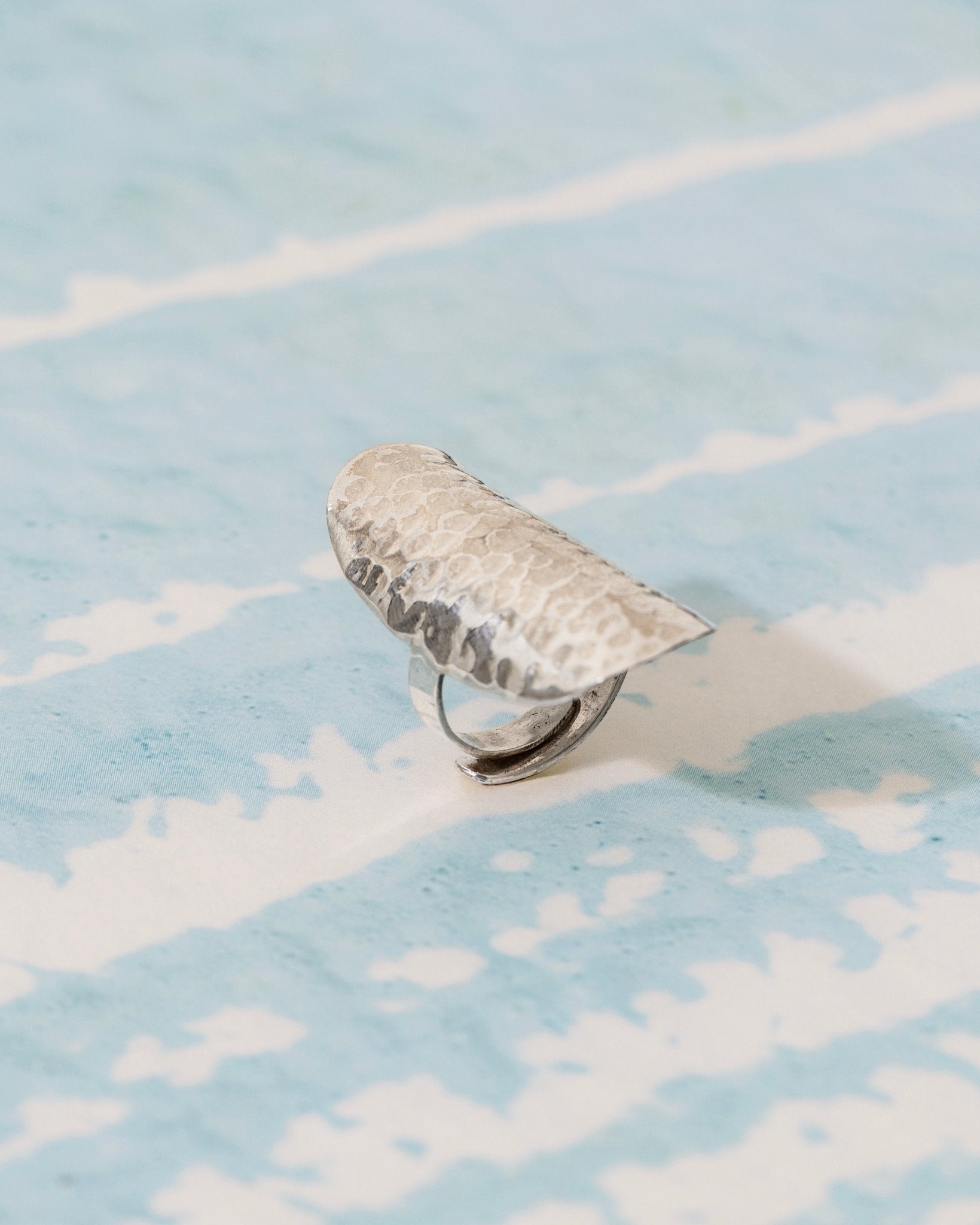 Hammered Long Ring - CiceroniRingUnbent