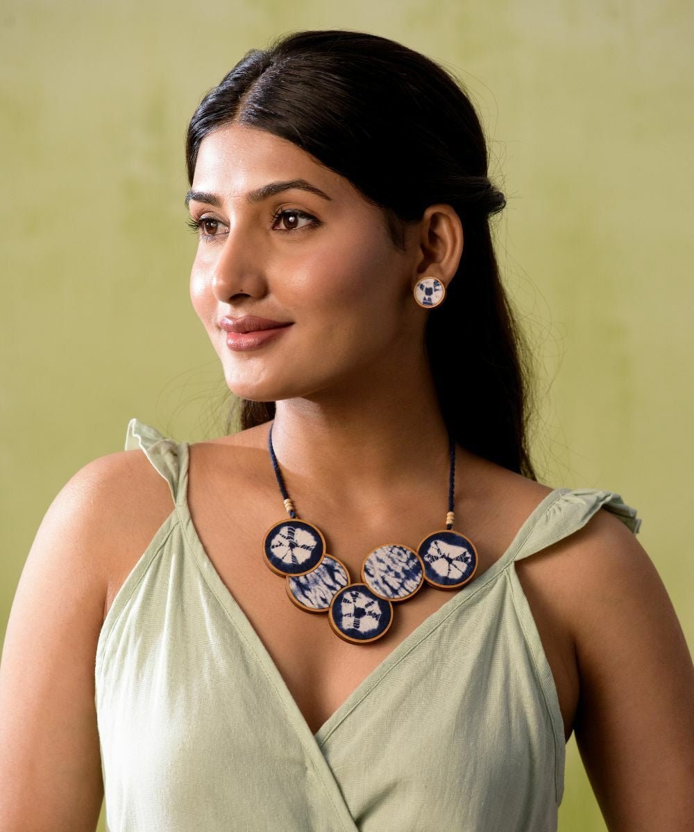 Hand Painted Connected Circle Necklace - CiceroniNecklaceWhe by Abira