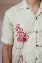 Hands at Work - Hand Embroidered Unisex Linen Shirt - CiceroniShirtsCultura Studio