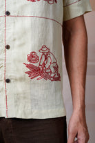 Hands at Work - Hand Embroidered Unisex Linen Shirt - CiceroniShirtsCultura Studio