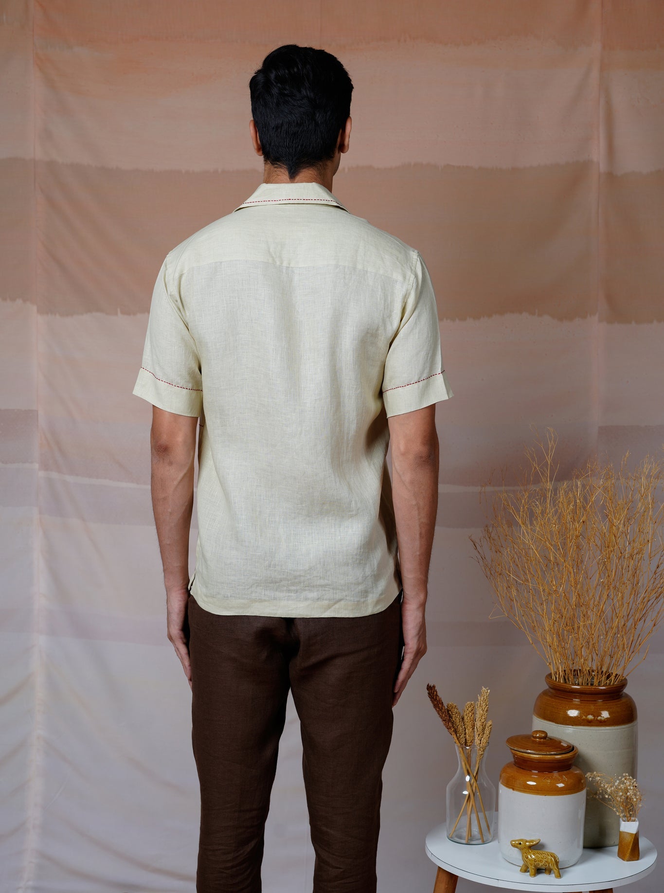 Hands at Work - Hand Embroidered Unisex Linen Shirt - CiceroniShirtsCultura Studio