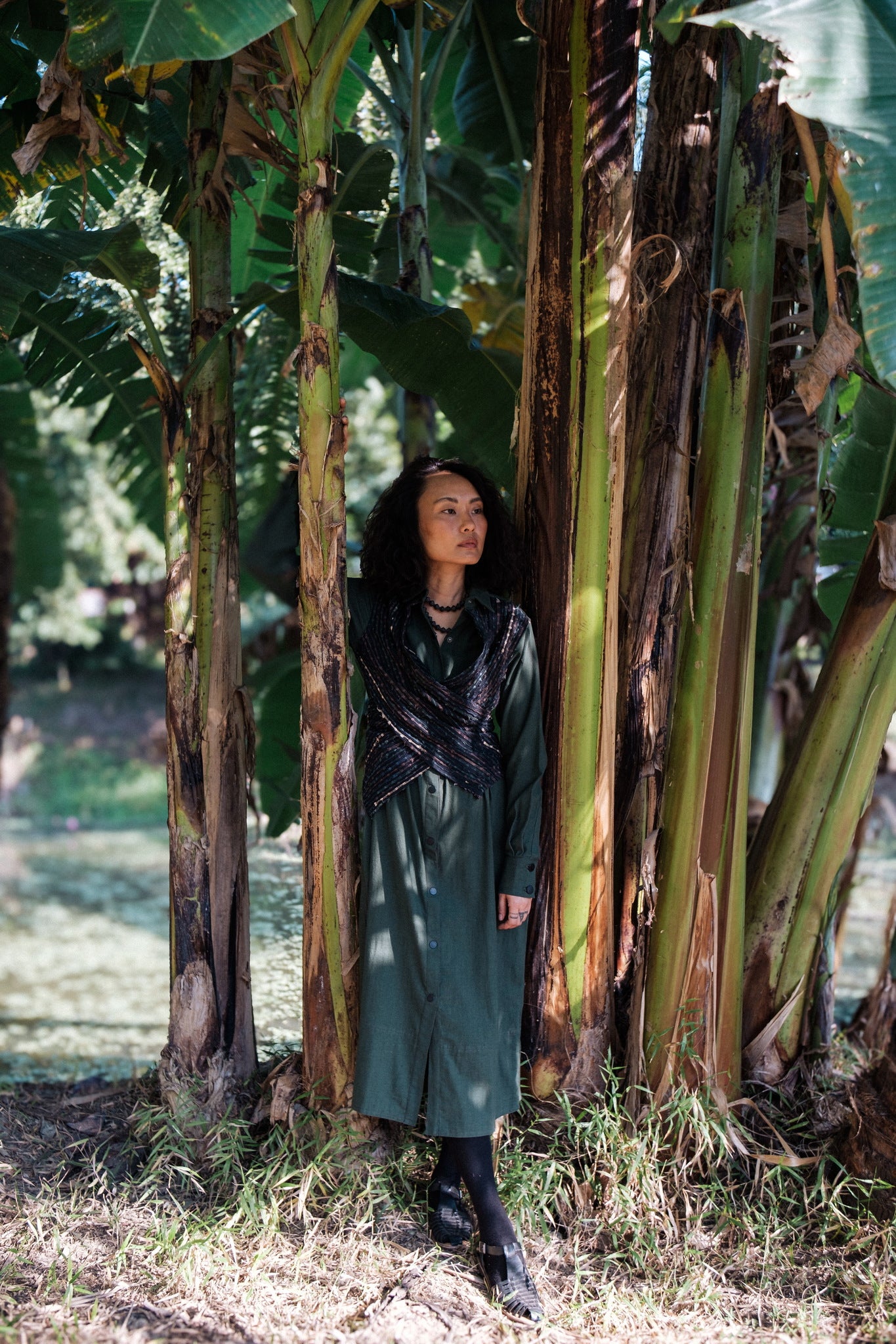 Handwoven Seattle Wrap Dress - Green - CiceroniDressesThe Terra Tribe