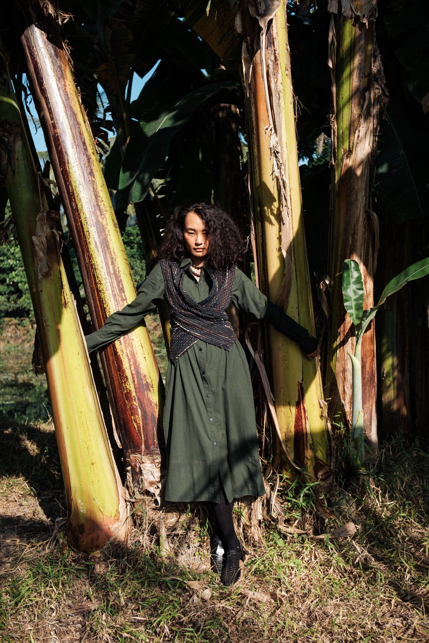 Handwoven Seattle Wrap Dress - Green - CiceroniDressesThe Terra Tribe