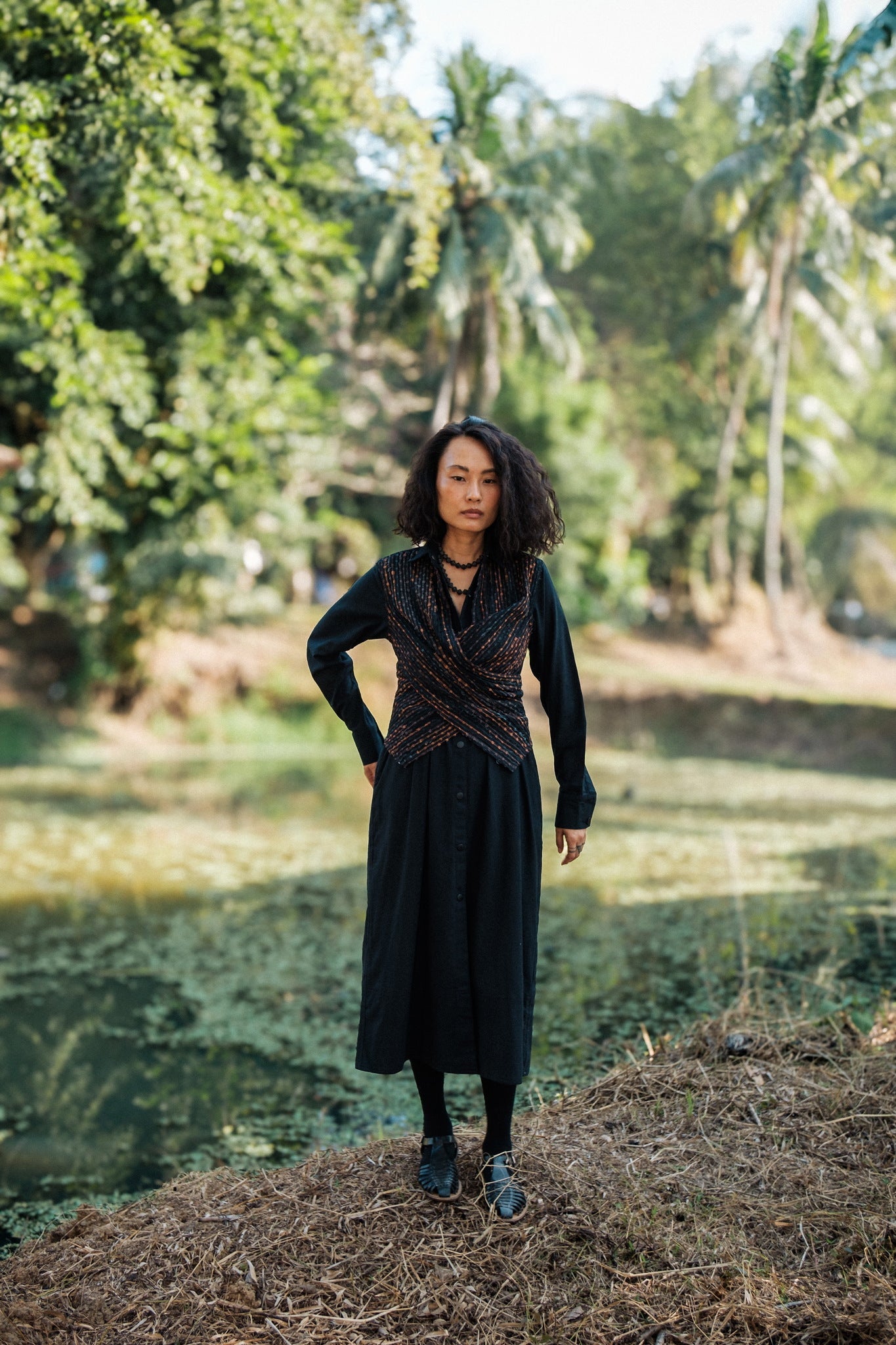 Handwoven Seattle Wrap Dress - Green - CiceroniDressesThe Terra Tribe