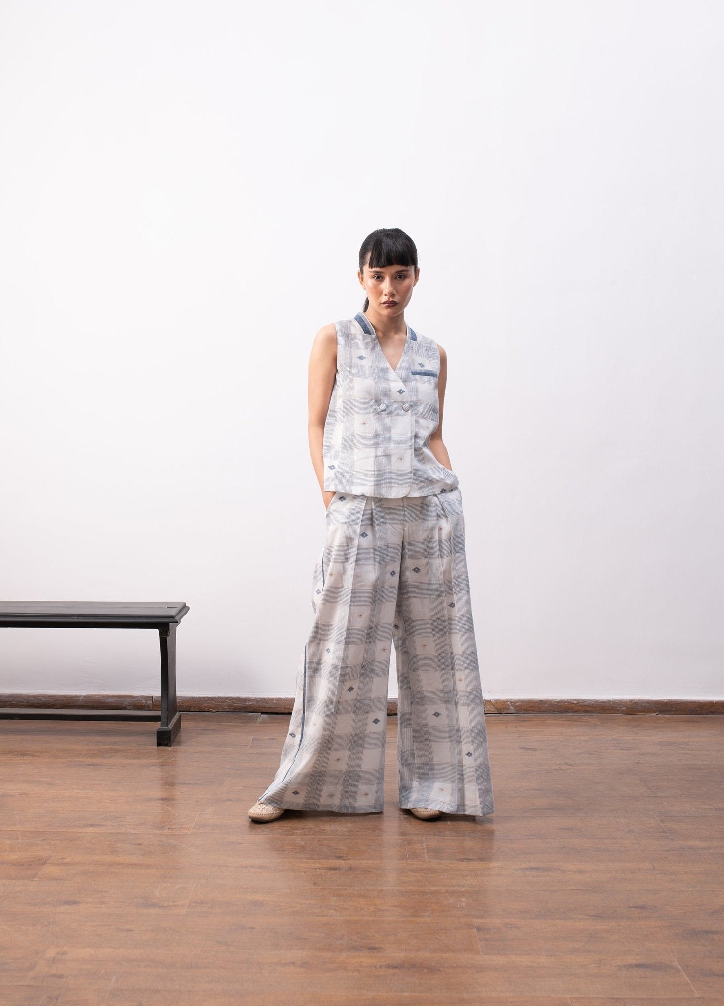 Hannah Co - ord - White & Indigo - CiceroniCo - ord SetHiranya