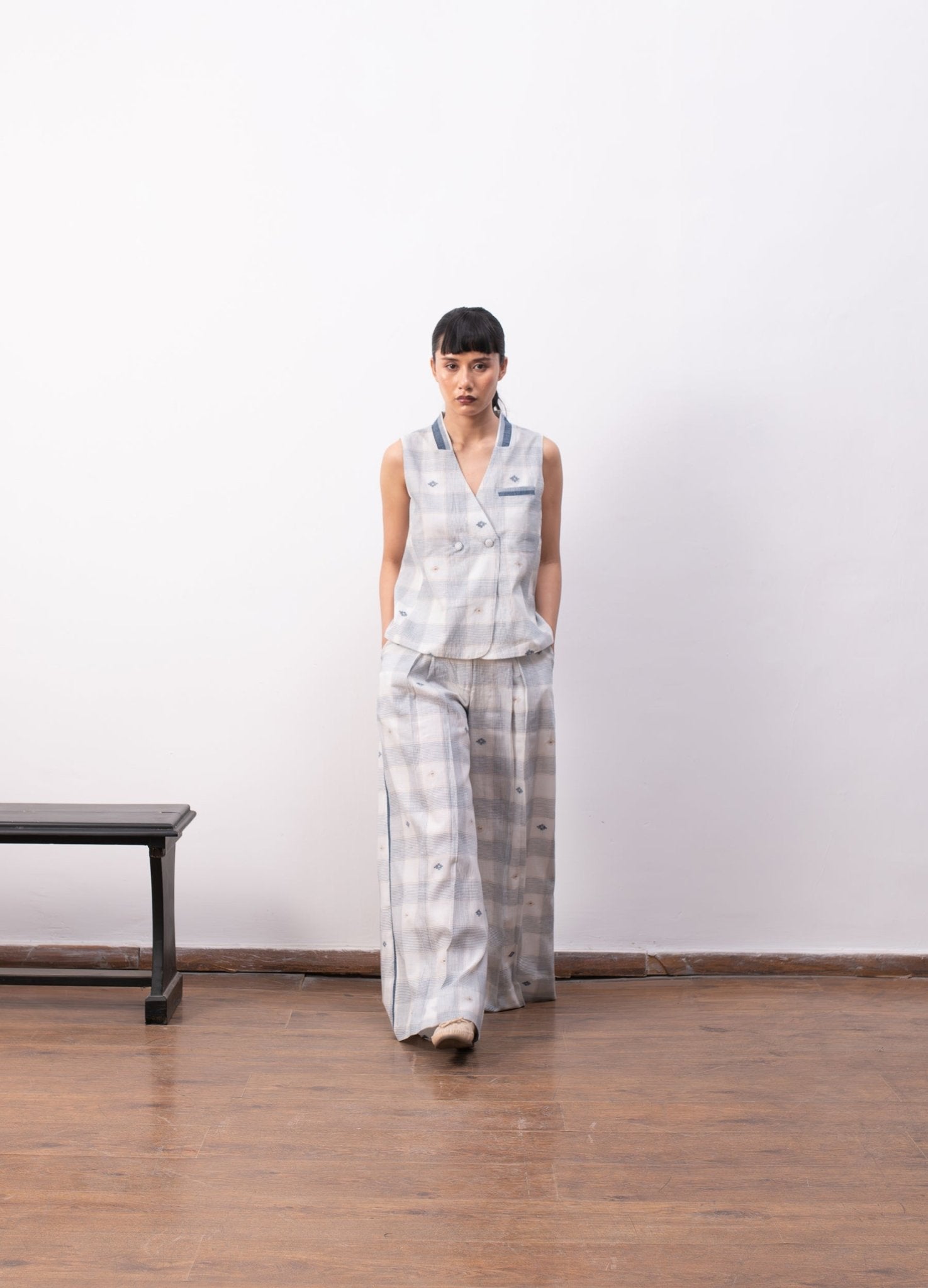 Hannah Co - ord - White & Indigo - CiceroniCo - ord SetHiranya