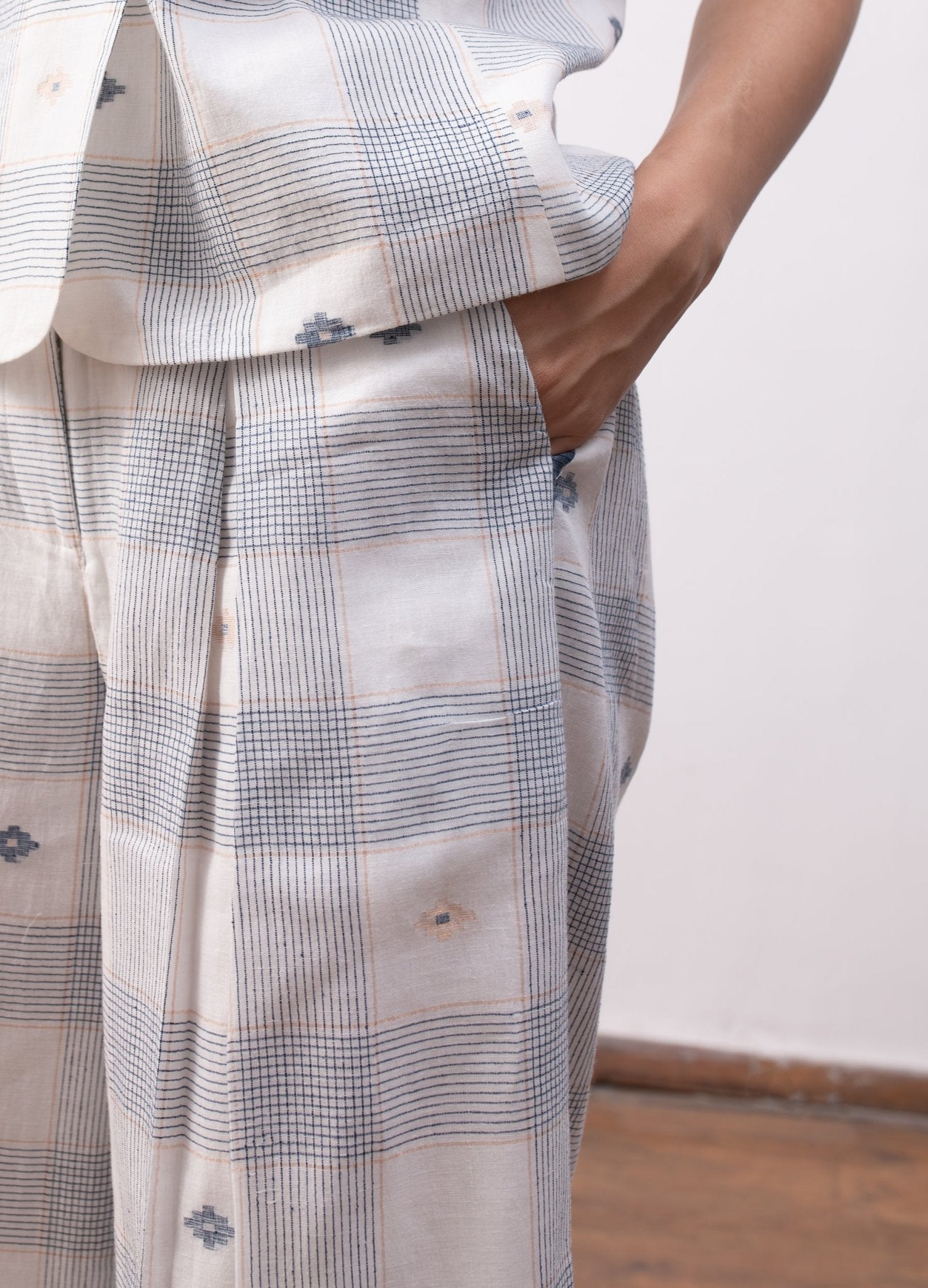 Hannah Co - ord - White & Indigo - CiceroniCo - ord SetHiranya