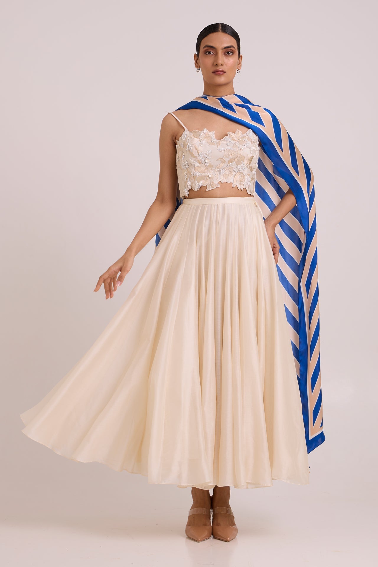 Hansa - Snow Laden Skirt Set - CiceroniLehenga SetMadder Much