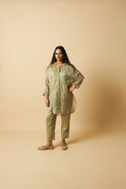 Hara Sitara Embroidered Co-ord Set- Set of 2 - CiceroniKurta Set, Festive WearPants and Pajamas