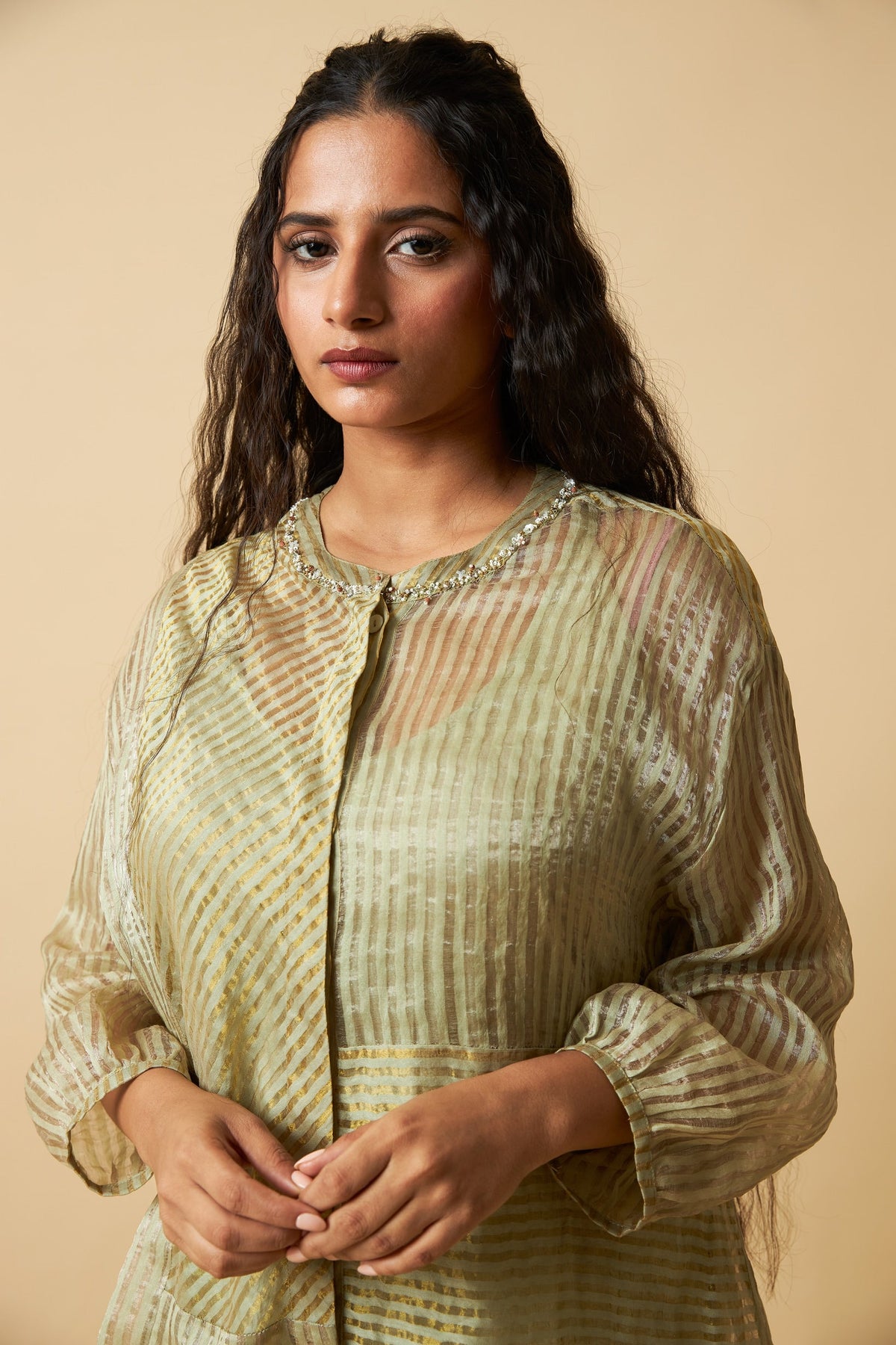 Hara Sitara Embroidered Co-ord Set- Set of 2 - CiceroniKurta Set, Festive WearPants and Pajamas