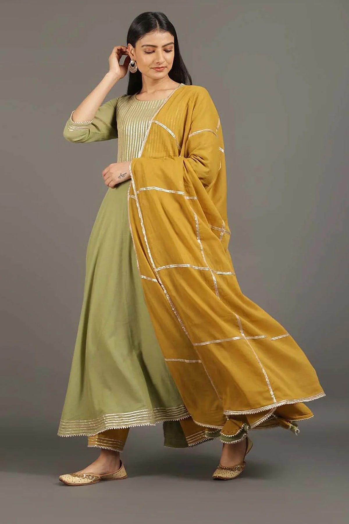 Hariyali Heer Anarkali Suit - CiceroniKurta Set, Festive WearOmaana