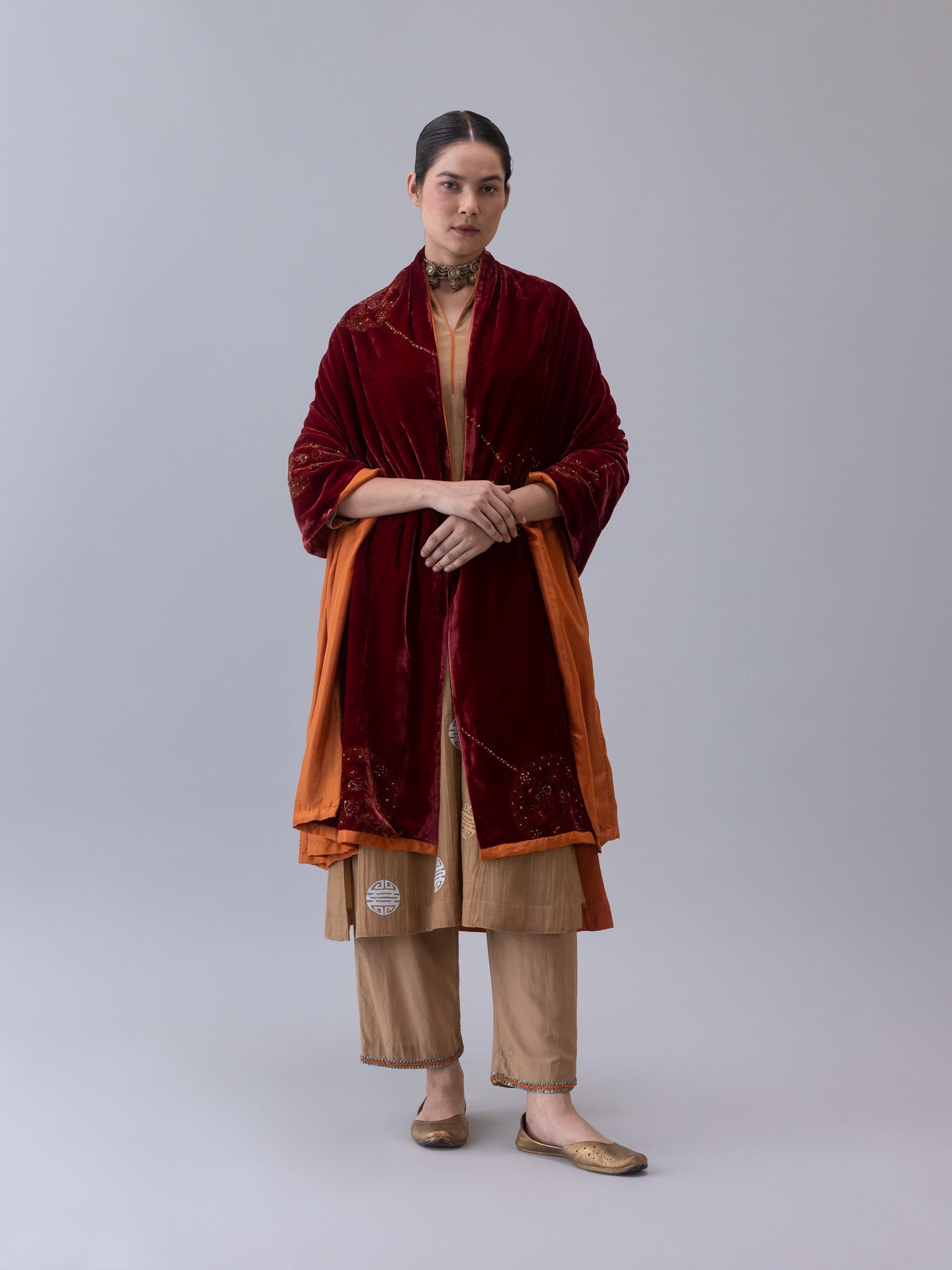 Hemis Red Dupatta - CiceroniDupattaShades of India