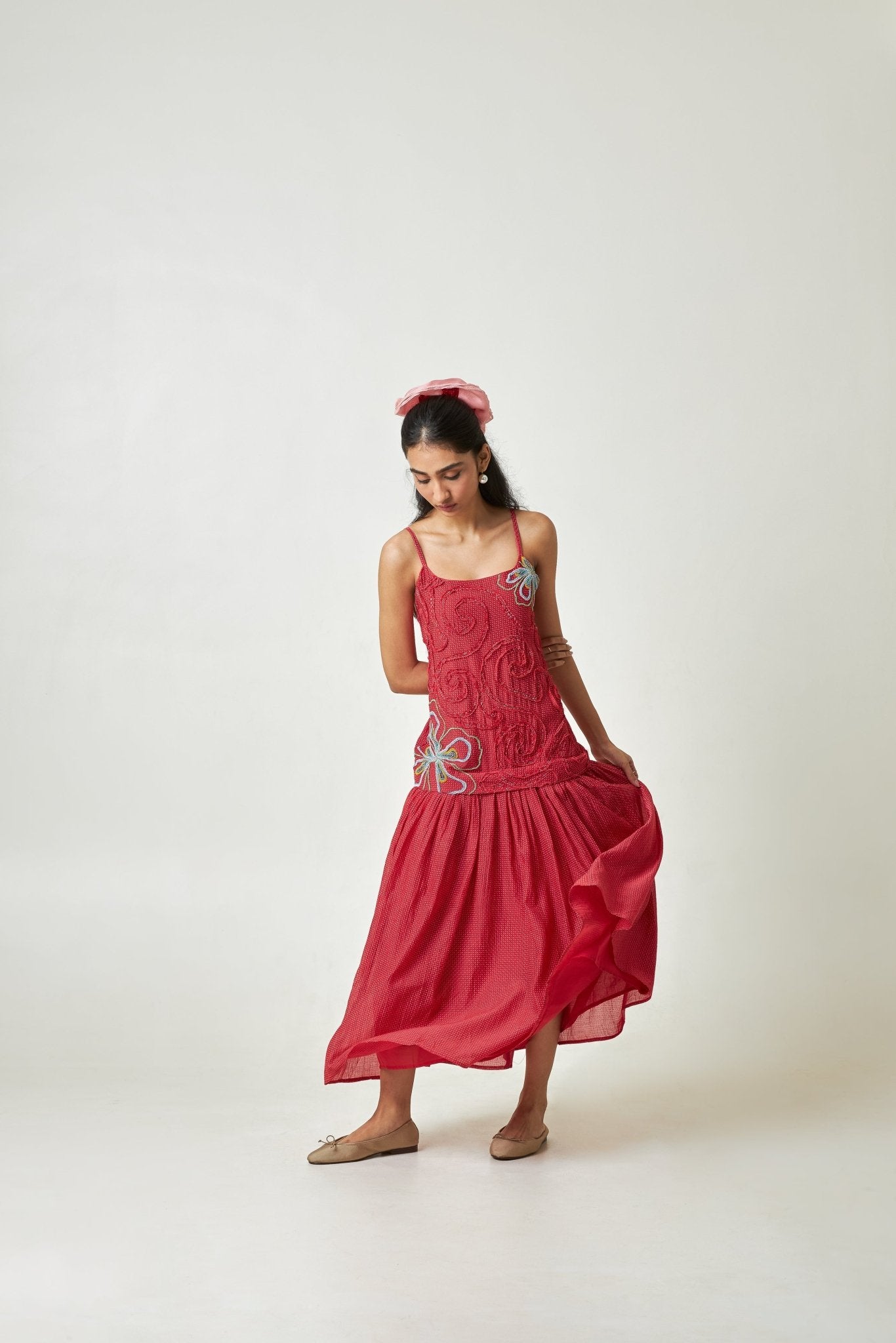 Hibisca Embroidered Dress - CiceroniDressPants and Pajamas