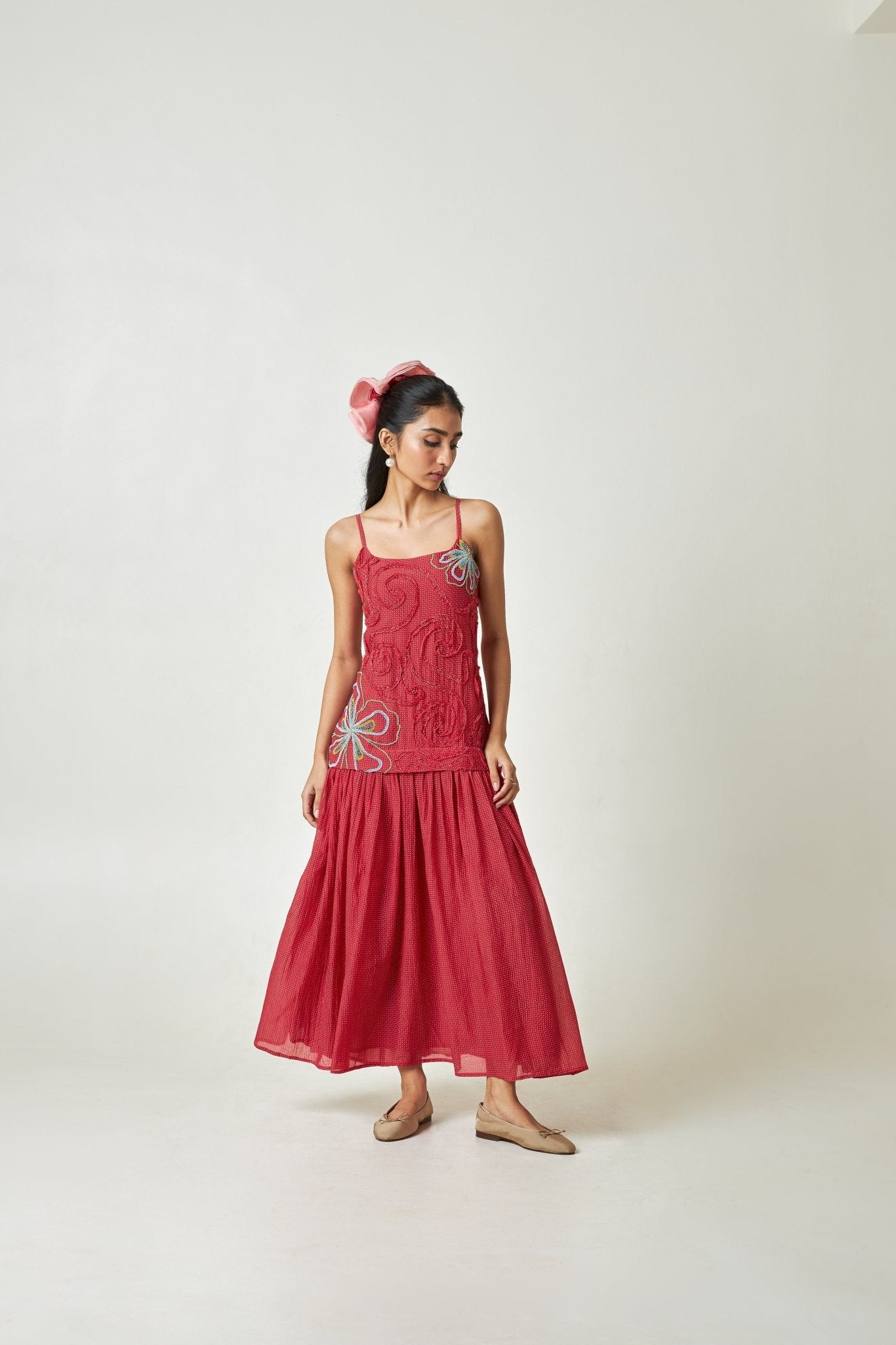 Hibisca Embroidered Dress - CiceroniDressPants and Pajamas