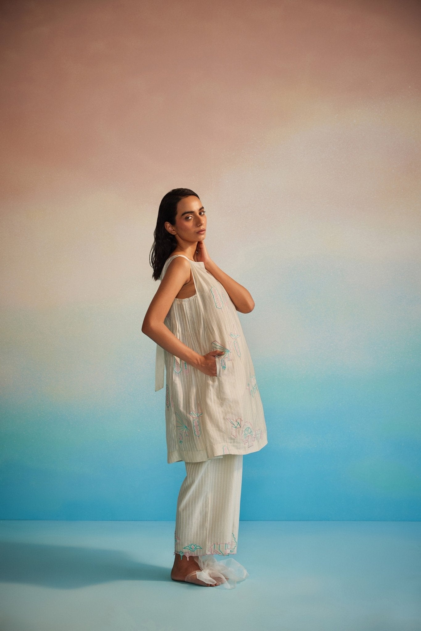 Hiroko Pleated Dress Set - CiceroniKurta Set, Everyday WearAhmev