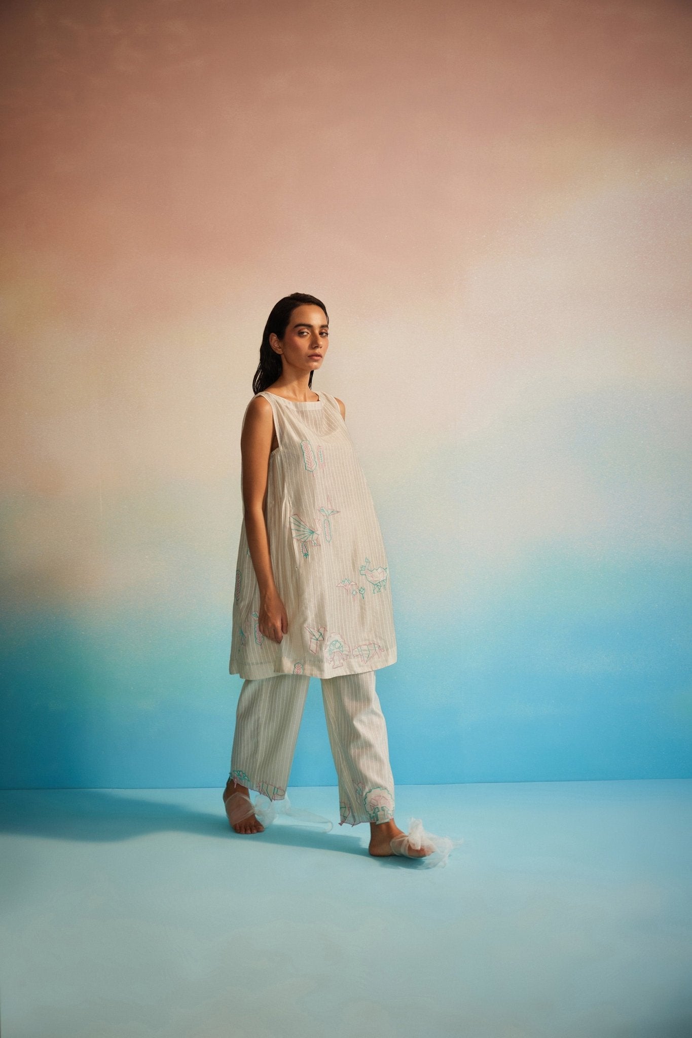 Hiroko Pleated Dress Set - CiceroniKurta Set, Everyday WearAhmev