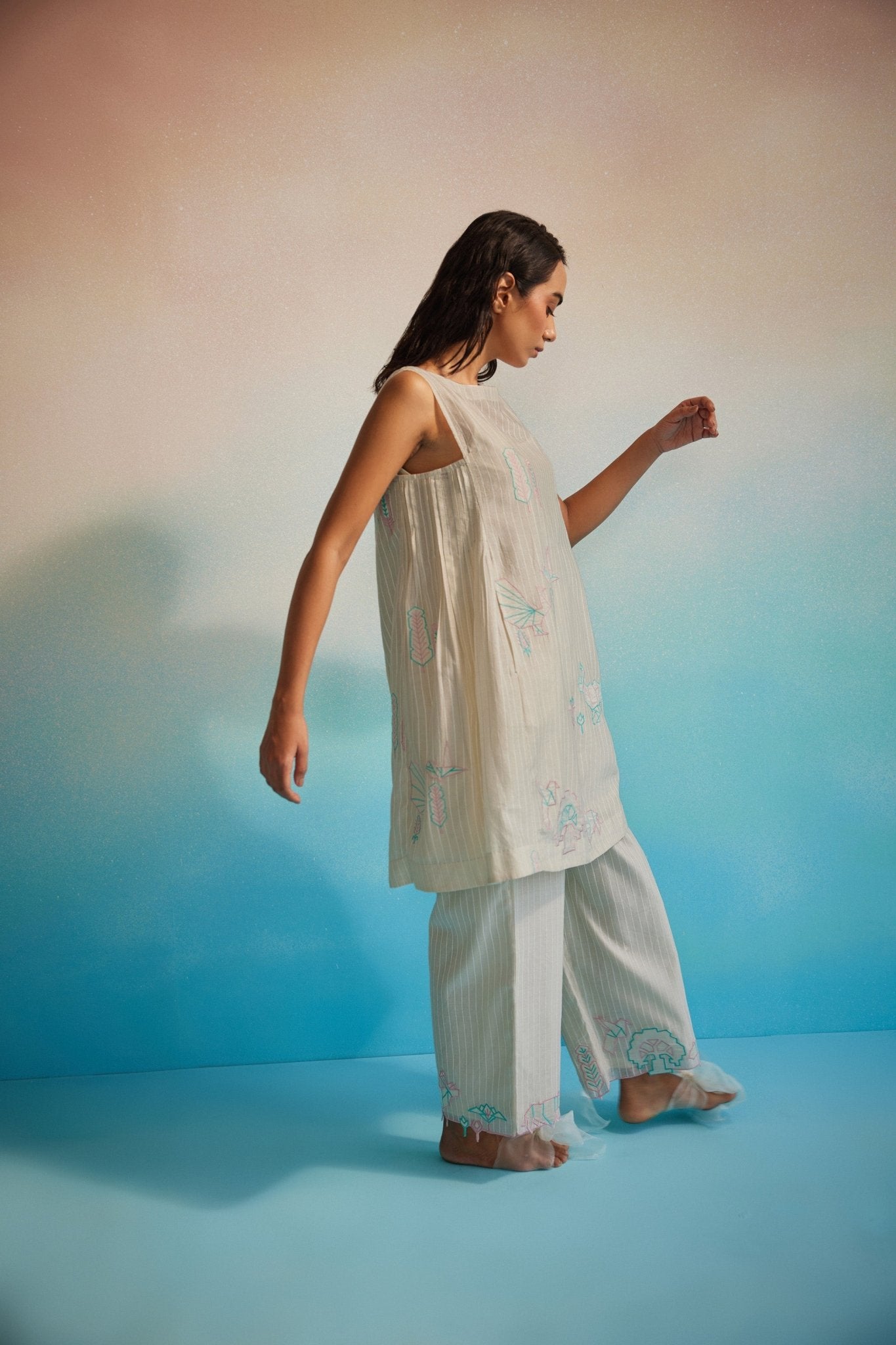 Hiroko Pleated Dress Set - CiceroniKurta Set, Everyday WearAhmev