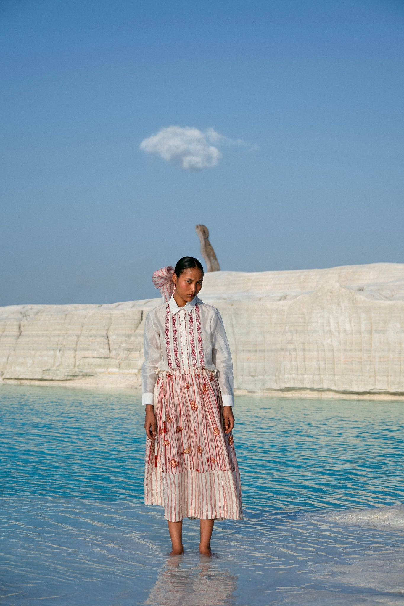 ⁠Htami Drawstring Panelled Skirt - CiceroniSkirtsAhmev