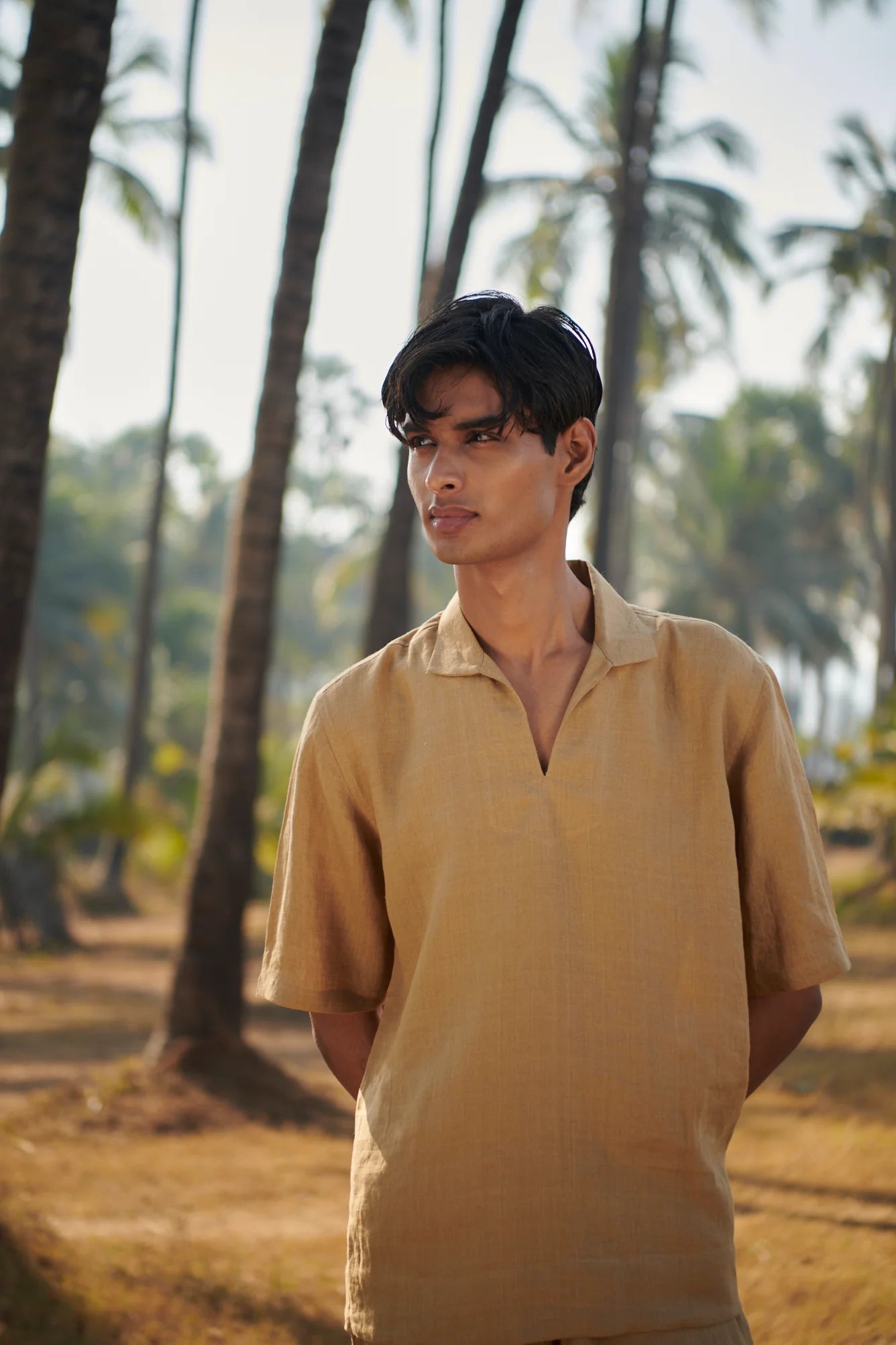 Husk Linen Men's Popover Shirt - CiceroniShirtSaphed