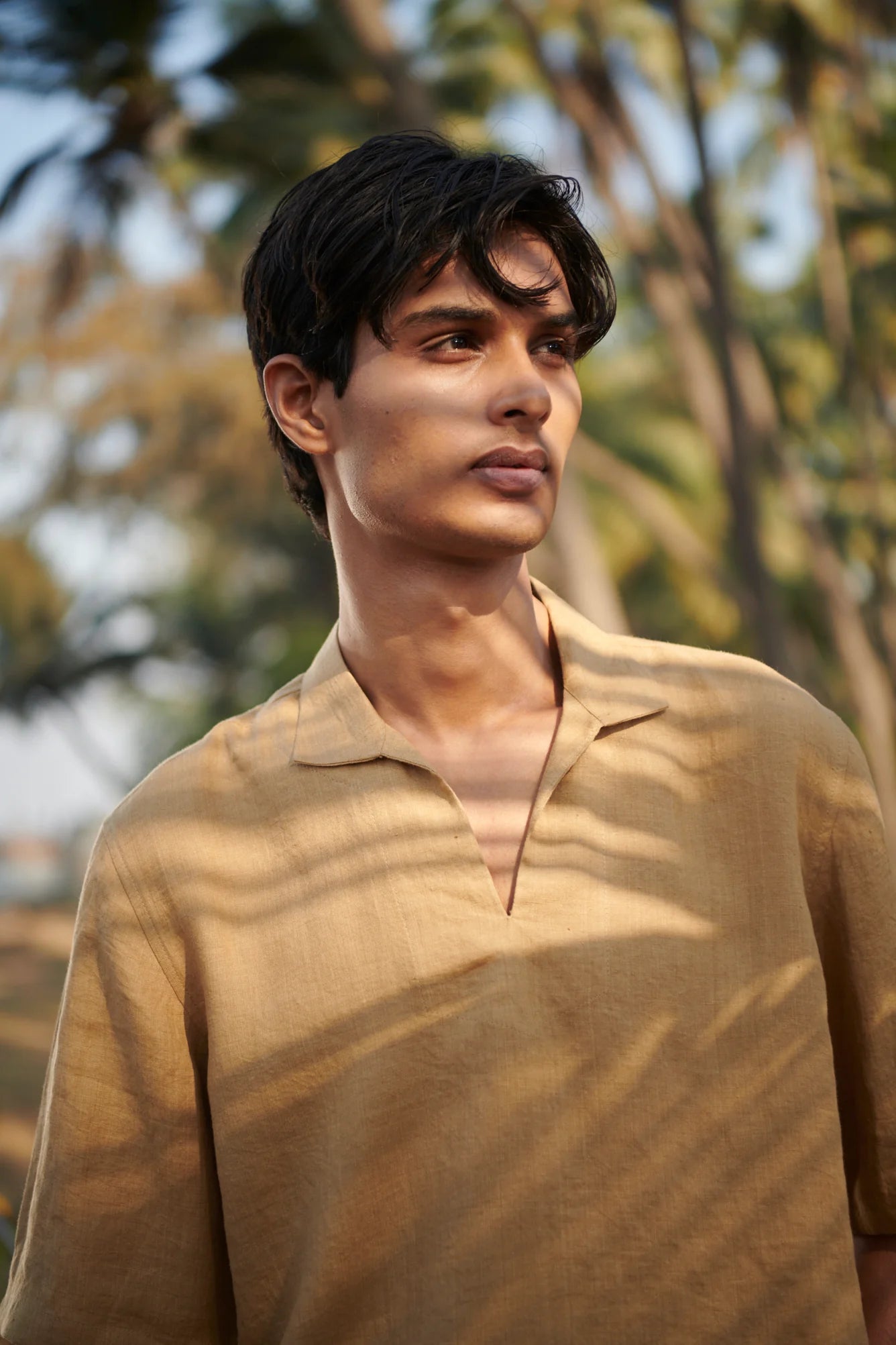 Husk Linen Men's Popover Shirt - CiceroniShirtSaphed