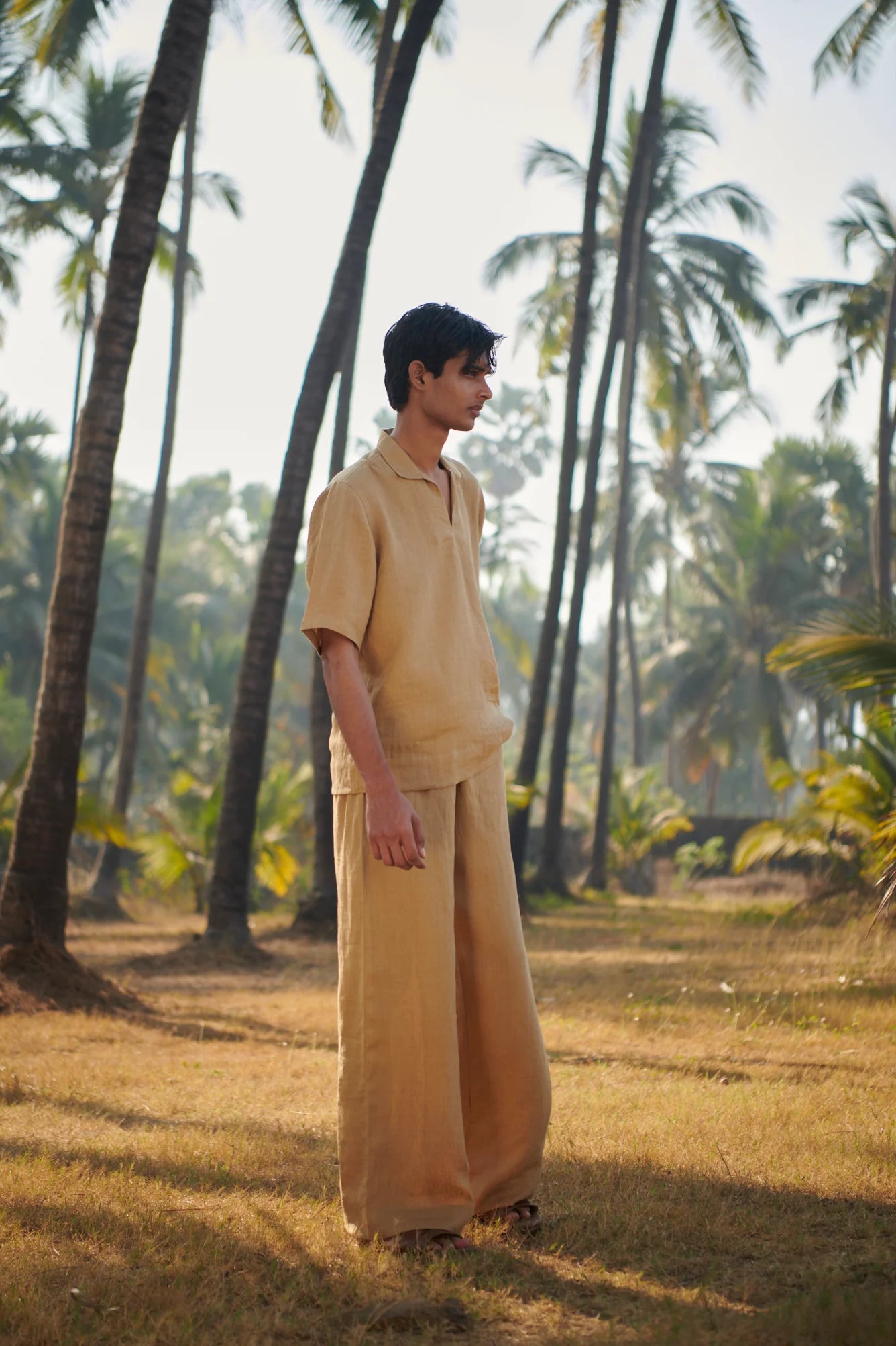 Husk Linen Men's Pyjama Pants - CiceroniPantsSaphed