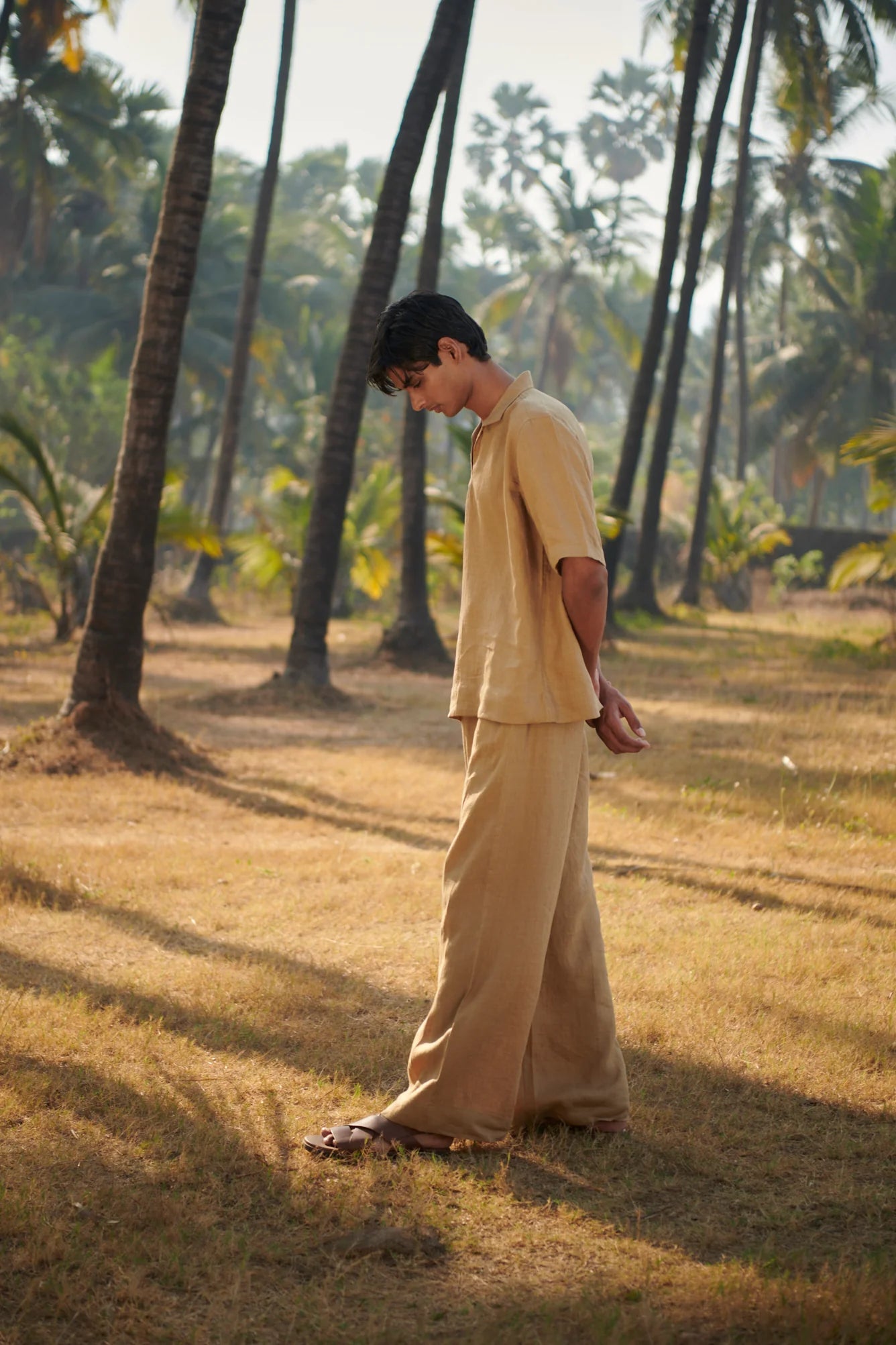 Husk Linen Men's Pyjama Pants - CiceroniPantsSaphed