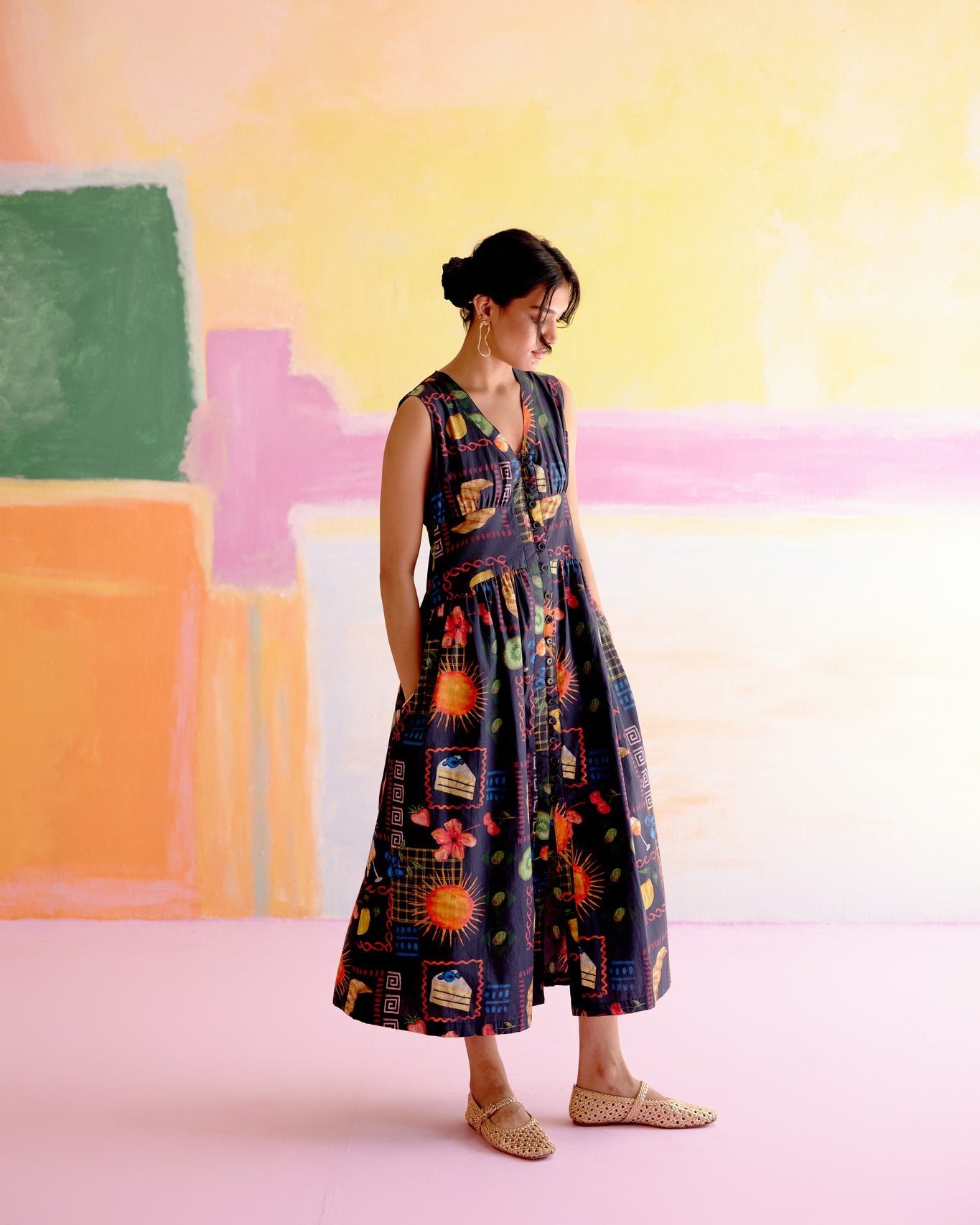 Hymn Midi Dress in Aloha Print - CiceroniDressesHappi Space