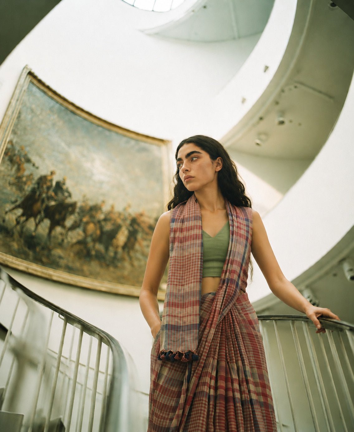 I Am in Love Saree - Paprika Weave - CiceroniSareePaeony