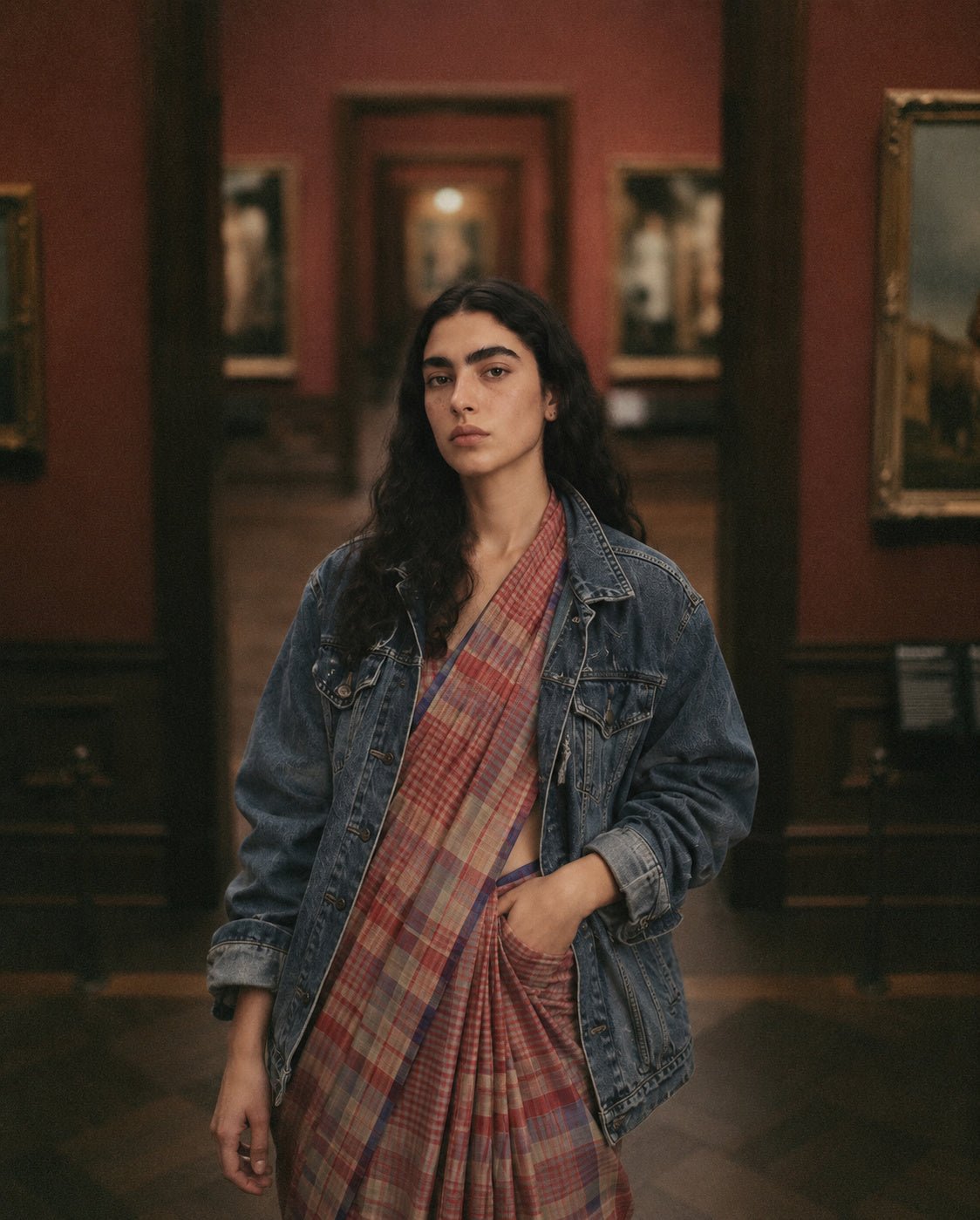 I Am in Love Saree - Paprika Weave - CiceroniSareePaeony