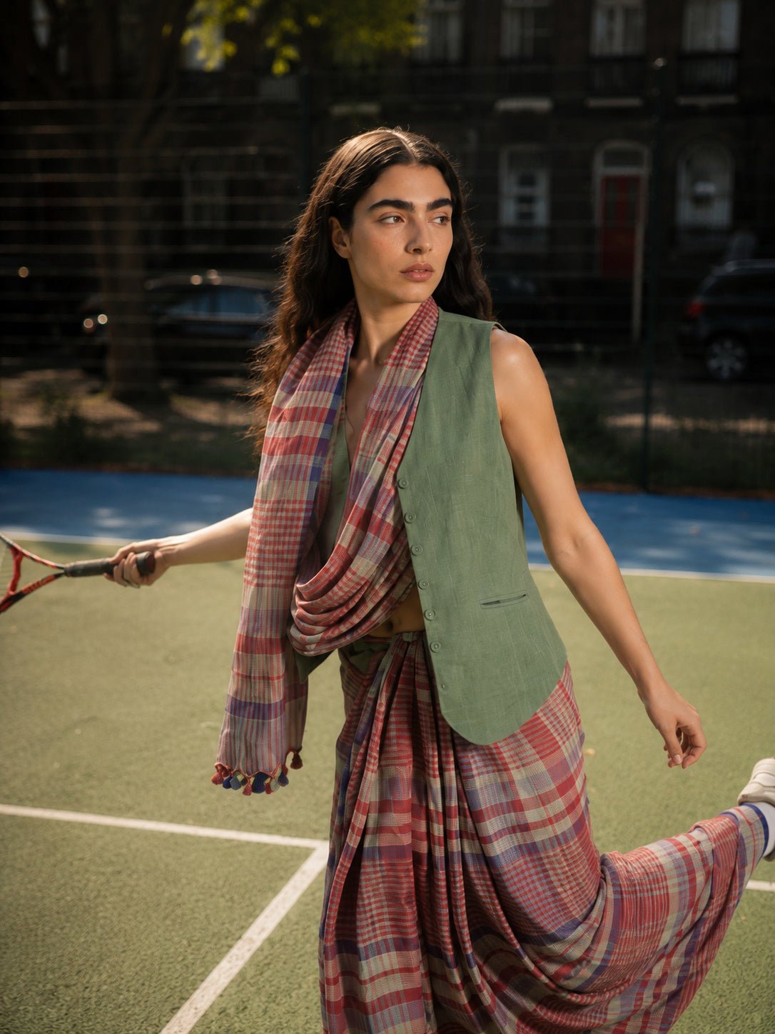 I Am in Love Saree - Paprika Weave - CiceroniSareePaeony