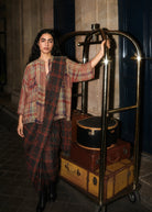 I Am in Love Saree - Peppercorn Weave - CiceroniSareePaeony