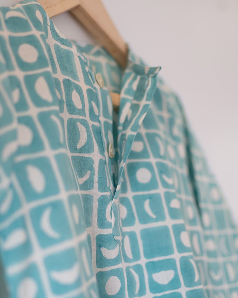 'I want to be like grandpa' Kurta Pyjama Set in Blue Moon Chase - CiceroniKurta Set, Everyday WearLove The World Today