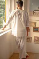 I want to be like grandpa' White Kurta Pyjama Set in GOTS Certified Organic Cotton Grown up Version - CiceroniCo - ord SetLove The World Today