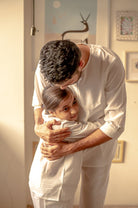 'I want to be like grandpa' White Kurta Pyjama Set in GOTS Certified Organic Cotton - CiceroniKurta Set, Everyday WearLove The World Today