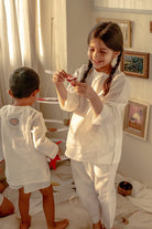 'I want to be like grandpa' White Kurta Pyjama Set in GOTS Certified Organic Cotton - CiceroniKurta Set, Everyday WearLove The World Today
