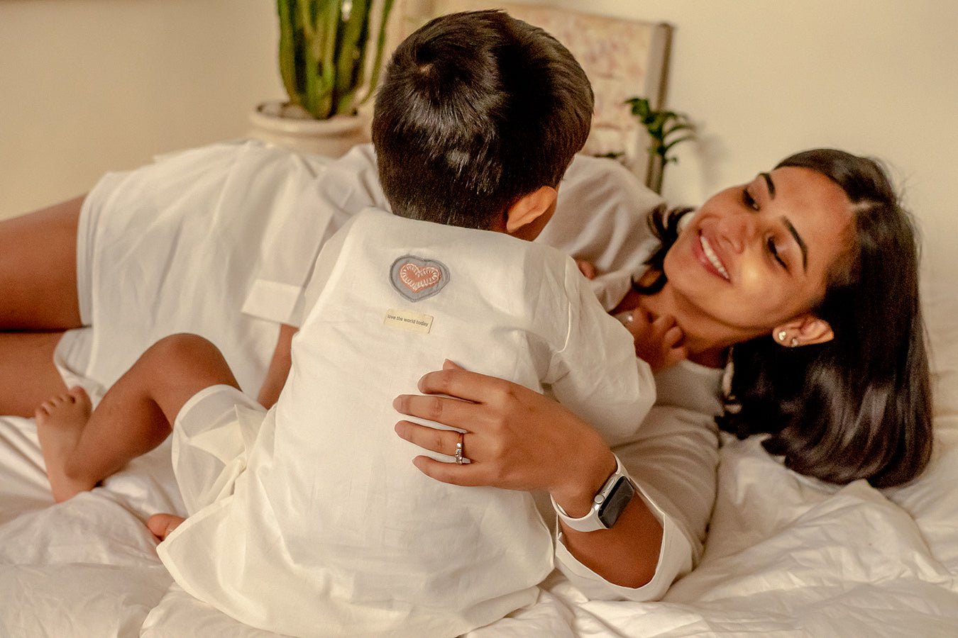 'I want to be like grandpa' White Kurta Pyjama Set in GOTS Certified Organic Cotton - CiceroniKurta Set, Everyday WearLove The World Today
